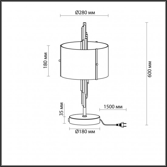 Настольная лампа арт-деко Odeon Light Margaret 4895/2T