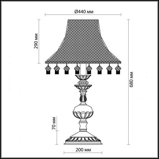 Настольная лампа Odeon Light Ruffin 2455/1T