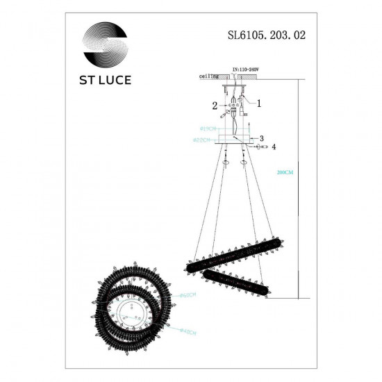 Люстра светодиодная с пультом управления ST Luce Lucchero SL6105.203.02