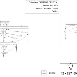 Потолочная люстра Maytoni Palace DIA100-CL-42-G