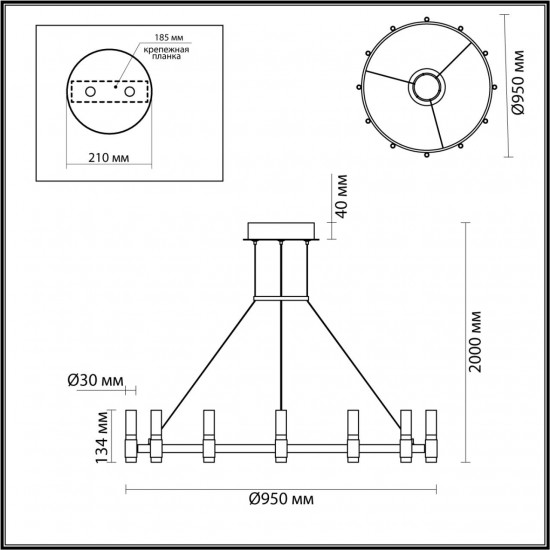 Подвесная люстра для кафе и ресторанов Odeon Light Candel 5009/48L