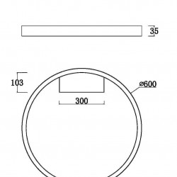 Потолочный светодиодный светильник круг, кольцо минимализм Maytoni Rim MOD058CL-L35W3K