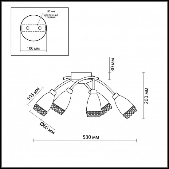 Потолочная люстра Odeon Light Lerta 1803/5C